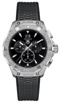Tag Heuer Aquaracer Chronograph Black Dial Black Rubber Strap Watch for Men - CAY1110.FT6041