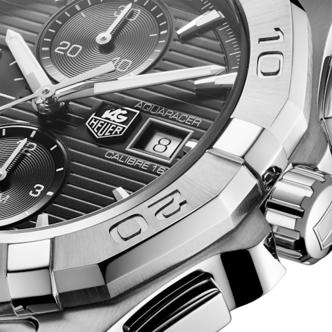 Tag Heuer Aquaracer Automatic Chronograph Black Dial Silver Steel Strap Watch for Men - CAY2110.BA0927