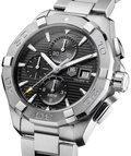 Tag Heuer Aquaracer Automatic Chronograph Black Dial Silver Steel Strap Watch for Men - CAY2110.BA0927