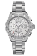 Tag Heuer Aquaracer Caliber 16 Automatic Chronograph White Dial Silver Steel Strap Watch for Men - CAY2111.BA0927