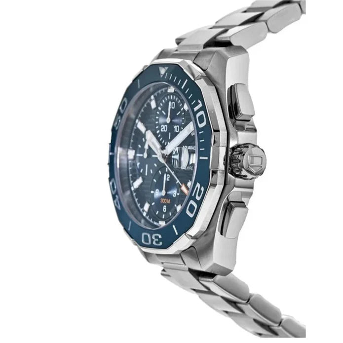 Tag Heuer Aquaracer Calibre 16 43mm Blue Dial Silver Steel Strap Watch for Men - CAY211B.BA0927