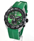 Tag Heuer Formula 1 Chronograph Green Dial Green Rubber Strap Watch for Men - CAZ101AP.FT8056
