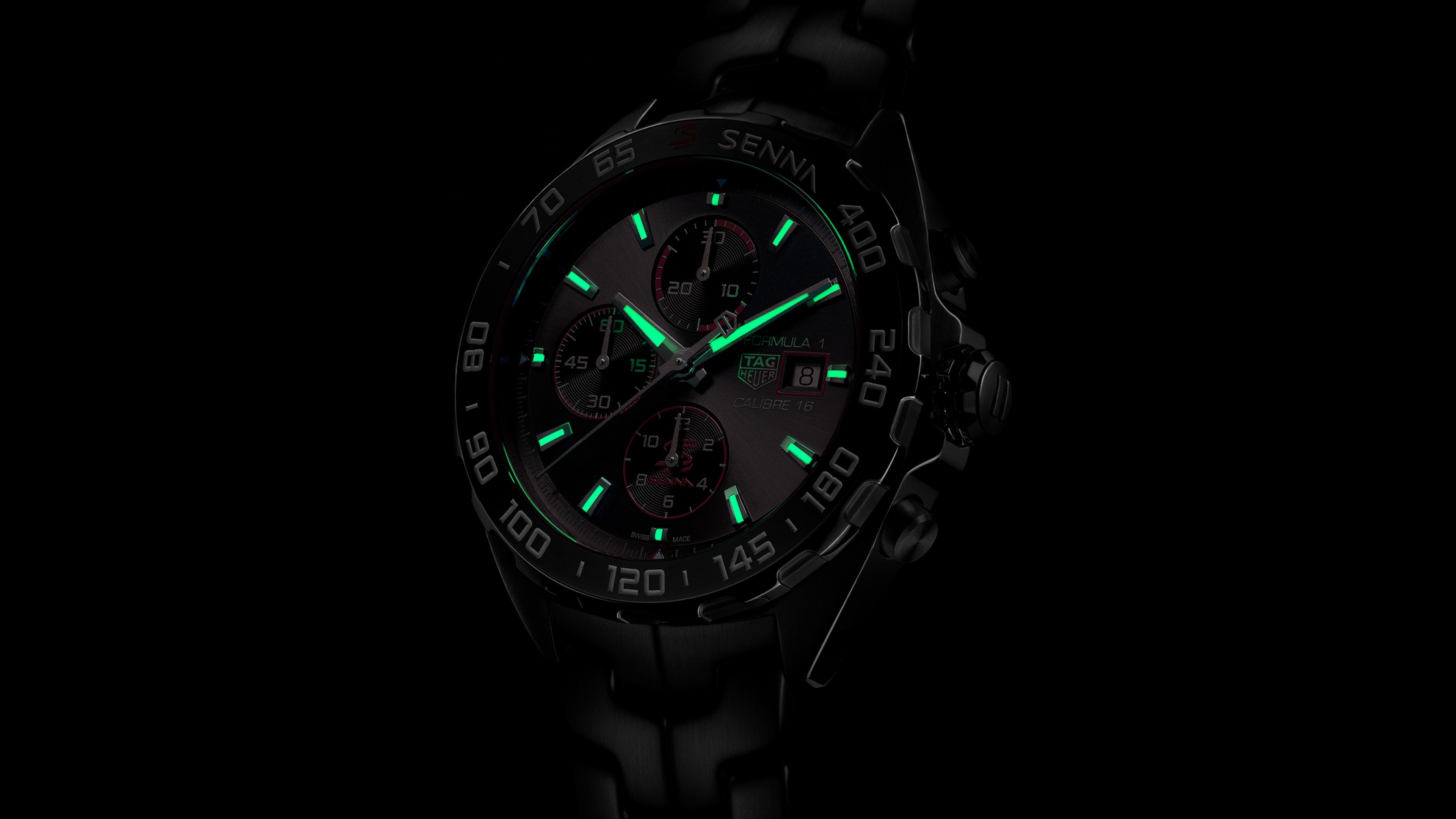 Tag Heuer Formula 1 Chronograph Senna Grey Dial Silver Steel Strap Watch for Men - CAZ201D.BA0633