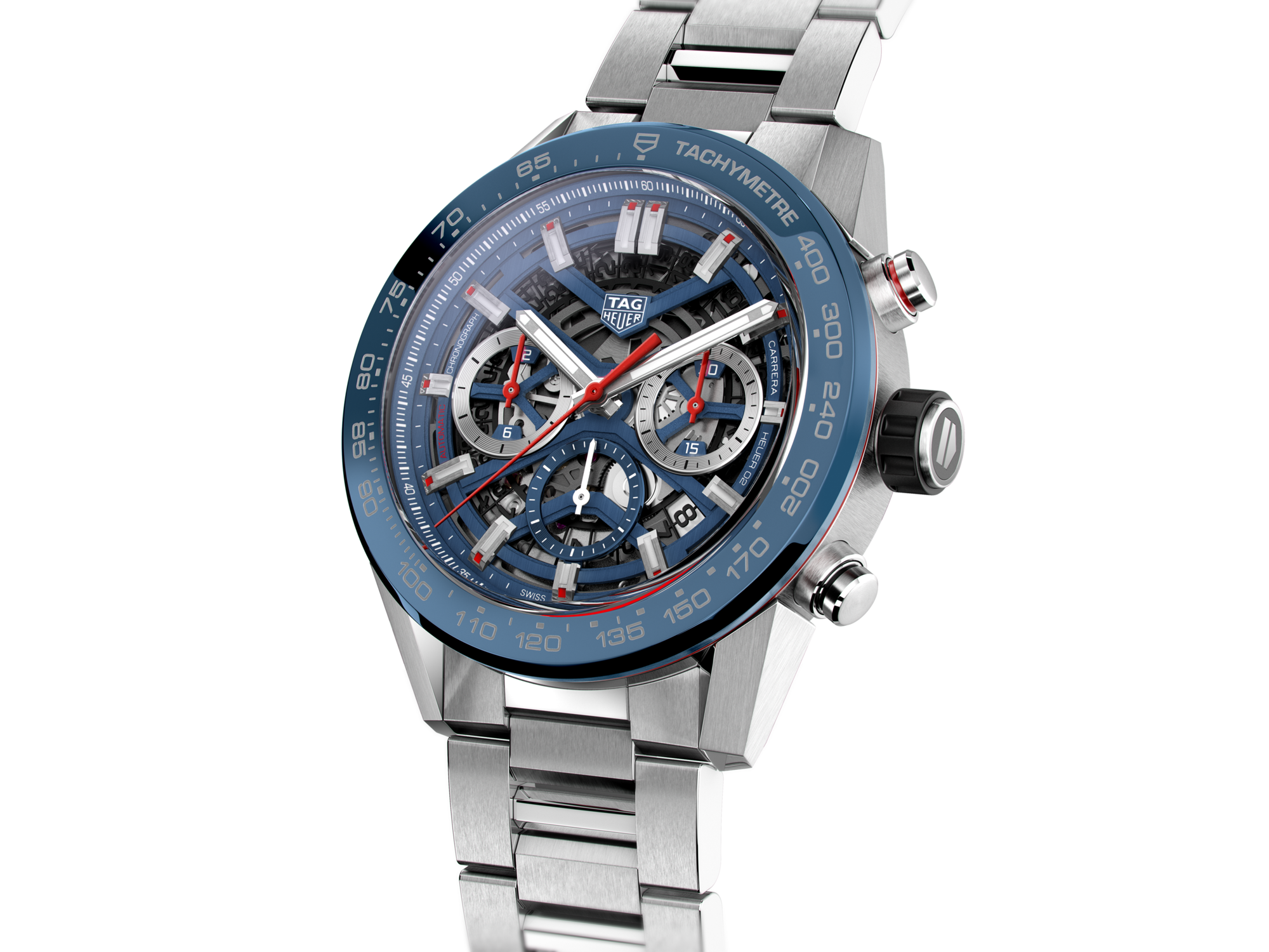 Tag Heuer Carrera Chronograph Blue Dial Silver Steel Strap Watch for Men - CBG2A11.BA0654