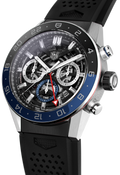 Tag Heuer Carrera Automatic Chronograph Steel & Ceramic Black Dial Black Rubber Strap Watch for Men - CBG2A1Z.FT6157