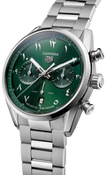 Tag Heuer Carrera Automatic Chronograph Limited Edition Green Dial Silver Steel Strap Watch for Men - CBN2014.EB0240