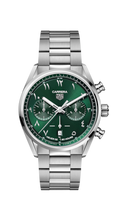 Tag Heuer Carrera Automatic Chronograph Limited Edition Green Dial Silver Steel Strap Watch for Men - CBN2014.EB0240