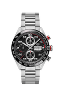 Tag Heuer Carrera Chronograph Black Dial Silver Steel Strap Watch for Men - CBN2A1AA.BA0643