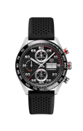 Tag Heuer Carrera Chronograph Black Dial Black Rubber Strap Watch for Men - CBN2A1AA.FT6228