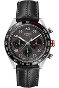 Tag Heuer Carrera Porsche Chronograph Special Edition Black Dial Black Leather Strap Watch for Men - CBN2A1F.FC6492
