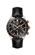 Tag Heuer Carrera Chronograph Black Dial Black Leather Strap Watch for Men - CBN2A5A.FC6481