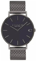 Coach Charles Black Dial Grey Mesh Bracelet Watch for Men - 14602145