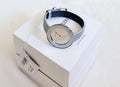 Calvin Klein Chic Silver Dial White Leather Strap Watch for Women - K7N23UP8