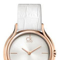 Calvin Klein Skirt White Dial White Leather Strap Watch for Women - K2U236K6
