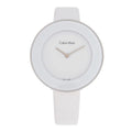 Calvin Klein Chic White Dial White Leather Strap Watch for Women - K7N23TK2