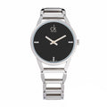 Calvin Klein Stately Black Dial Silver Steel Strap Watch for Women - K3G2312S