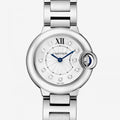 Cartier Ballon Bleu de Cartier Diamonds Silver Dial Silver Steel Strap Watch for Women - WE902073