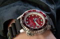 Citizen Eco Drive Promaster Marine Red Dial Black Rubber Strap Watch For Men - BN0159-15X