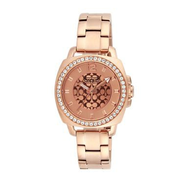 Coach Mini Boyfriend Rose Gold Dial Rose Gold Steel Strap Watch for Women - 14501701