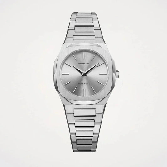 D1 Milano Ultra Thin Silver Dial Silver Steel Strap Watch for Women - D1-UTBL30