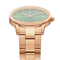 Daniel Wellington Iconic Link Emerald Green Dial Rose Gold Steel Strap Watch For Women - DW00100421