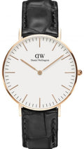 Daniel Wellington Classic Reading White Dial Black Leather Strap Watch For Women - DW00100041