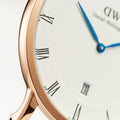 Daniel Wellington Dapper Bristol White Dial Brown Leather Strap Watch For Men - DW00100086