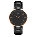 Daniel Wellington Classic Reading Black Dial Black Leather Strap Watch For Men - DW00100129