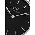 Daniel Wellington Petite Sterling Black Dial Silver Mesh Bracelet Watch For Women - DW00100218