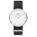 Daniel Wellington Classic Petite Cornwall White Dial Black Nylon Strap Watch For Women - DW00100252