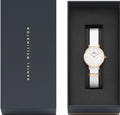 Daniel Wellington Classic Petite Dover White Dial White Nylon Strap Watch For Women - DW00100313