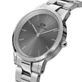 Daniel Wellington Link Grey Dial Silver Steel Strap Watch For Men - DW00100328