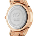 Daniel Wellington Iconic Link Black Dial Rose Gold Steel Strap Watch For Men - DW00100344