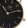 Daniel Wellington Petite Evergold Black Dial Gold Mesh Strap Watch For Women - DW00100345