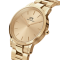 Daniel Wellington Iconic Link Unitone Gold Dial Gold Steel Strap Watch For Women - DW00100403