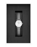 Daniel Wellington Classic Petite Sterling White Dial Silver Mesh Bracelet Watch for Women - DW00100442