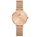 Daniel Wellington Petite Rose Gold Dial Rose Gold Mesh Strap Watch For Women - DW00100472