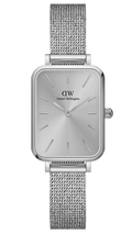 Daniel Wellington Quadro Unitone Silver Dial Silver Mesh Strap Watch For Women - DW00100486