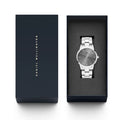 Daniel Wellington Link Grey Dial Silver Steel Strap Watch For Men - DW00100328