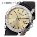 Burberry The City Gold Dial Brown Leather Strap Watch for Men - BU9011