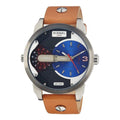 Diesel Mini Daddy Blue & Black Dial Brown Leather Strap Watch For Men - DZ7308