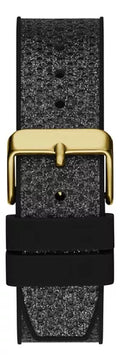 Guess Asteria Multifunction Gold Dial Black Rubber Strap Watch For Women - GW0620L2