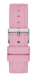 Guess Zena Quartz White Dial Pink Rubber Strap Watch For Women - W1094L4