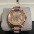 Michael Kors Janelle Three Hand Rose Gold Dial Two Tone Steel Strap Watch For Women - MK7089