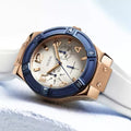 Guess Jet Setter White Dial White Rubber Strap Watch for Women - W0564L1