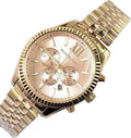 Michael Kors Lexington Gold Dial Gold Steel Strap Watch for Women - MK6473