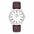 Tissot T Classic Dream White Dial Brown Leather Strap Watch for Men - T033.410.16.013.01