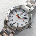 Tag Heuer Aquaracer Quartz White Dial Silver Steel Strap Watch for Men - WBD1111.BA0928