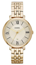 Fossil Jacqueline White Dial Gold Steel Strap Watch for Women - ES3434