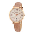 Fossil Jacqueline White Dial Brown Leather Strap Watch for Women - ES3487